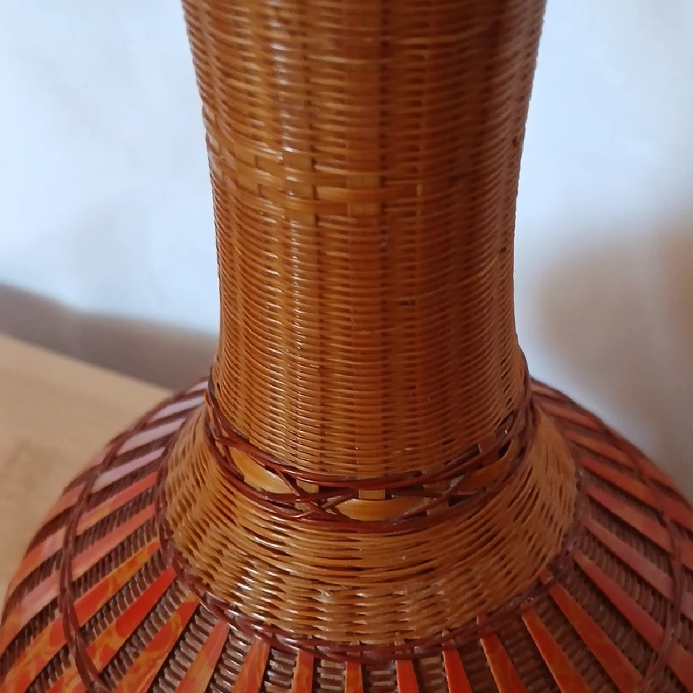 VTG Peoples Rep of China Woven AsianZhejiang Handicrafts Vase